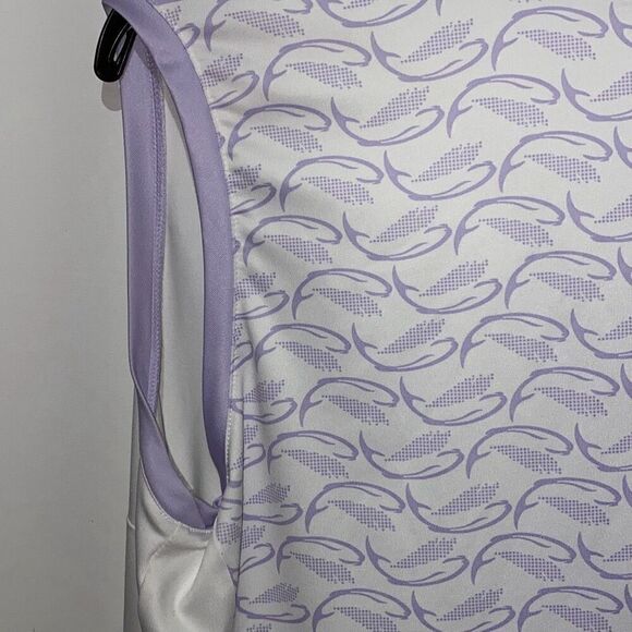 Adidas Women's White Climacool Half Button Sleeveless Golf Polo Shirt Size Large - Picture 7 of 9